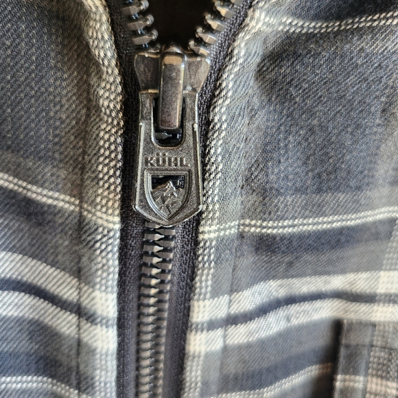 Kuhl Jacket Mens Small Green Cream Plaid Zip Up Lightweight Shacket Outerwear - Picture 6 of 13